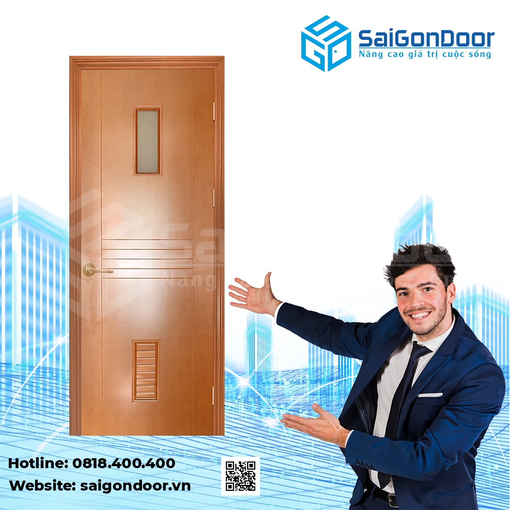 Cửa gỗ nhựa Composite - sản phẩm đáng tin dùng tại SaiGonDoor dùng làm cửa phòng tắm